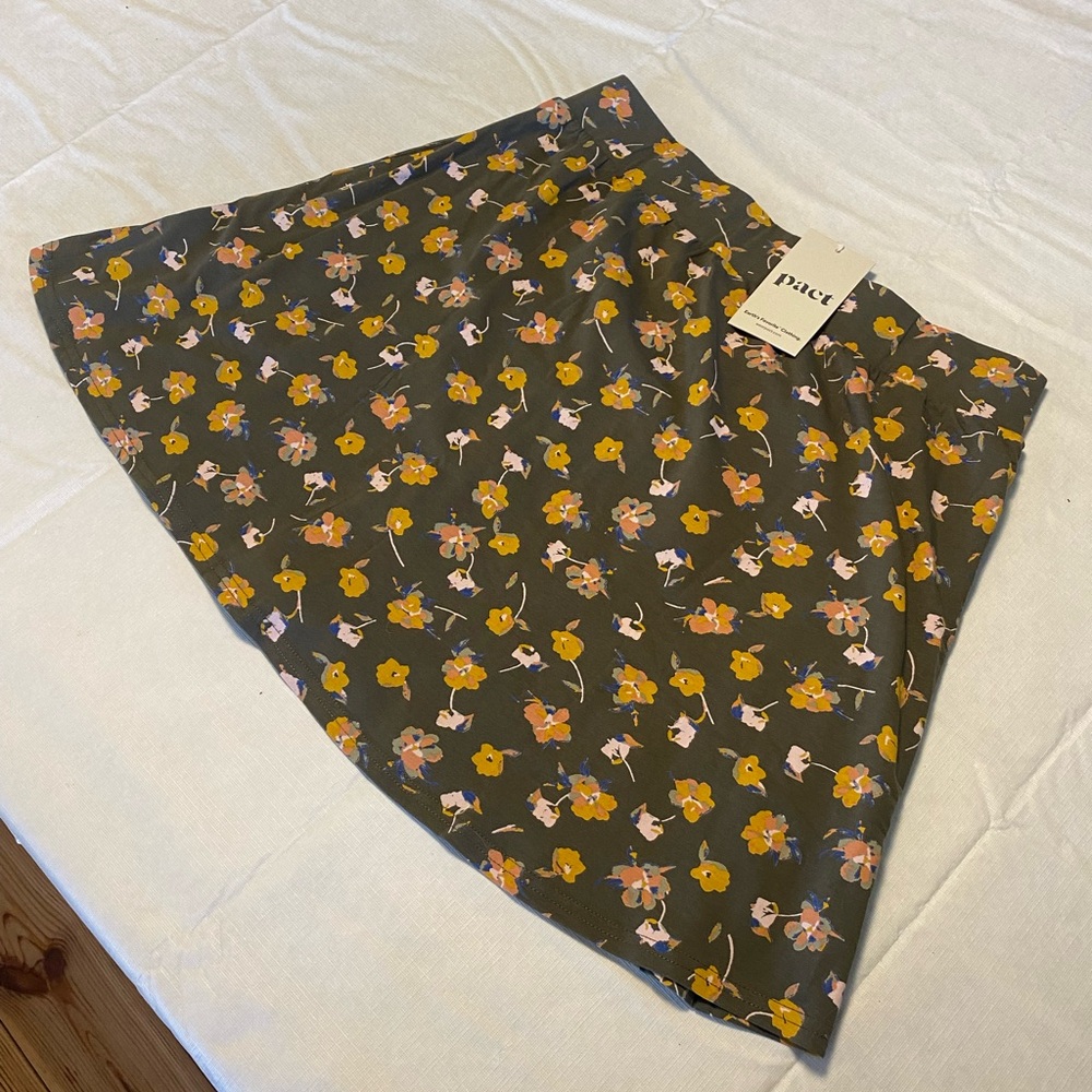 PACT new with tags floral mini skirt